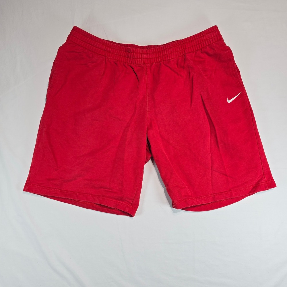 Nike‎ Mens Red French Terry Cotton Athletic Shorts 2XL 679581-657